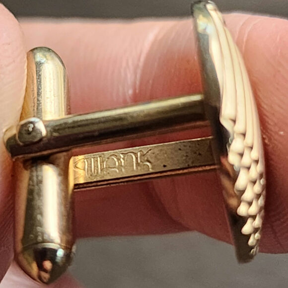 18K Gold Plated Antique Vintage Swank Gold Cufflinks Cuff Links - Picture 6 of 6